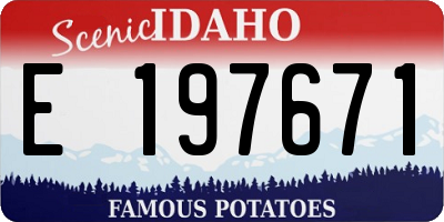 ID license plate E197671