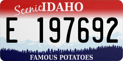 ID license plate E197692