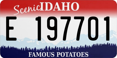 ID license plate E197701