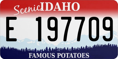 ID license plate E197709