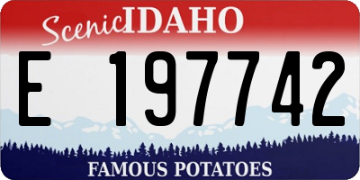 ID license plate E197742