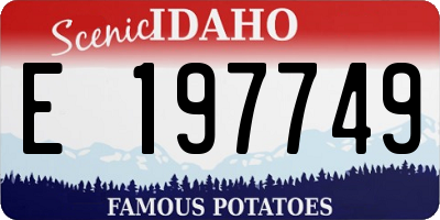 ID license plate E197749