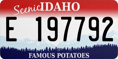 ID license plate E197792
