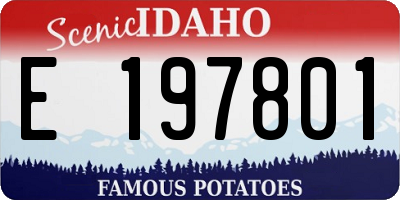 ID license plate E197801