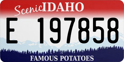ID license plate E197858