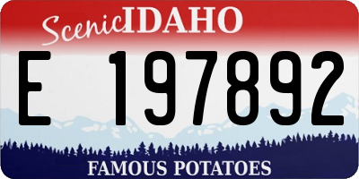 ID license plate E197892