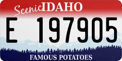 ID license plate E197905