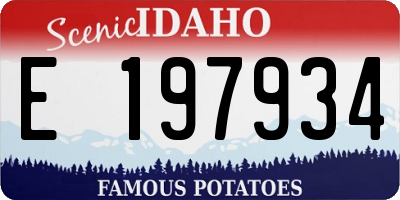 ID license plate E197934