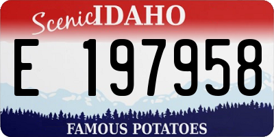 ID license plate E197958