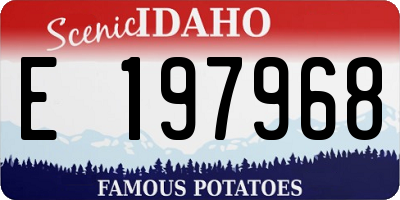 ID license plate E197968