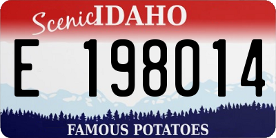 ID license plate E198014
