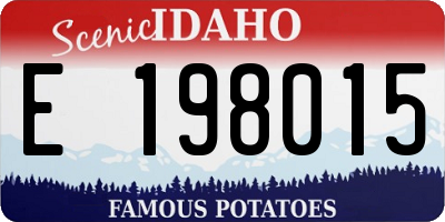 ID license plate E198015