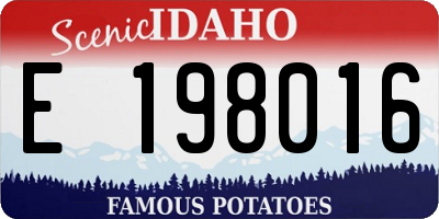 ID license plate E198016