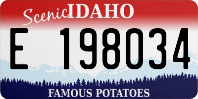 ID license plate E198034