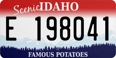 ID license plate E198041