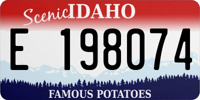 ID license plate E198074
