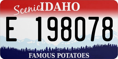 ID license plate E198078