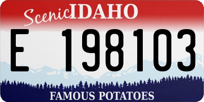 ID license plate E198103