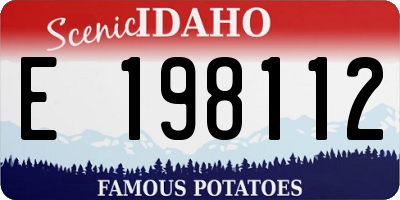 ID license plate E198112