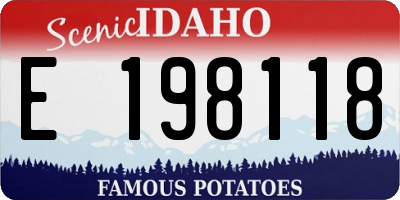 ID license plate E198118