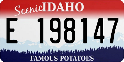 ID license plate E198147