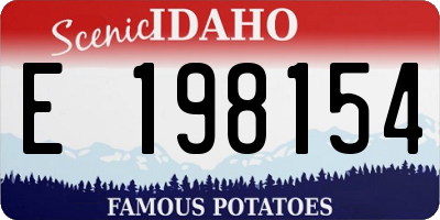 ID license plate E198154