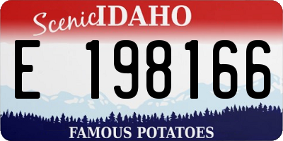 ID license plate E198166