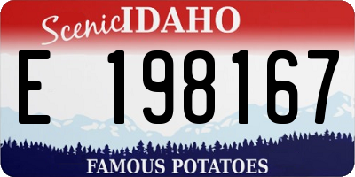 ID license plate E198167