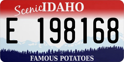 ID license plate E198168