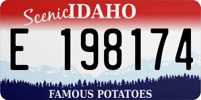 ID license plate E198174
