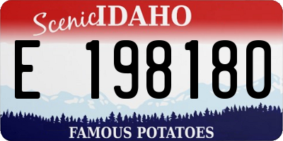 ID license plate E198180