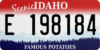 ID license plate E198184