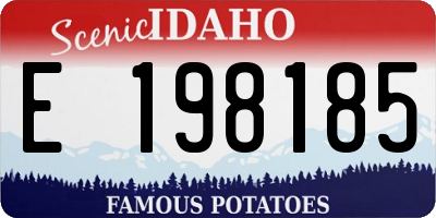 ID license plate E198185