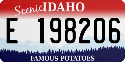 ID license plate E198206