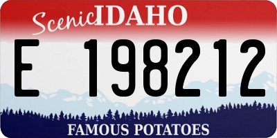 ID license plate E198212