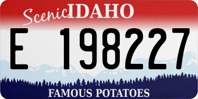 ID license plate E198227