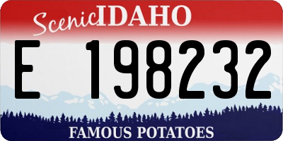 ID license plate E198232