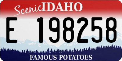 ID license plate E198258