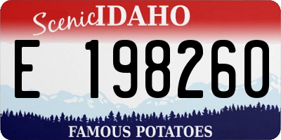 ID license plate E198260
