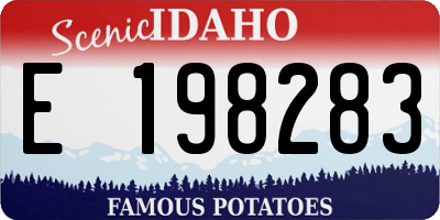 ID license plate E198283
