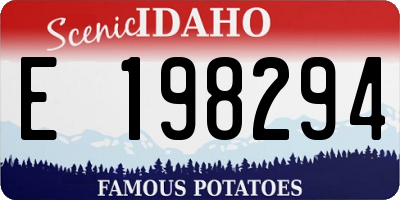 ID license plate E198294