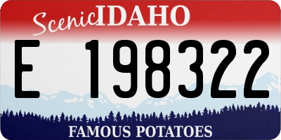 ID license plate E198322