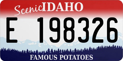 ID license plate E198326