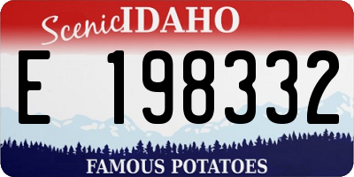 ID license plate E198332