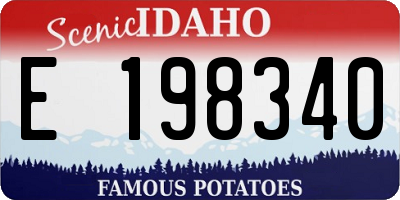 ID license plate E198340