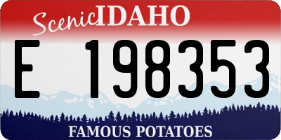 ID license plate E198353