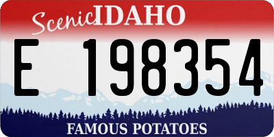 ID license plate E198354