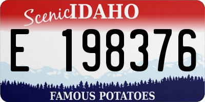 ID license plate E198376