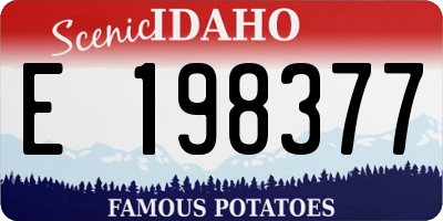 ID license plate E198377