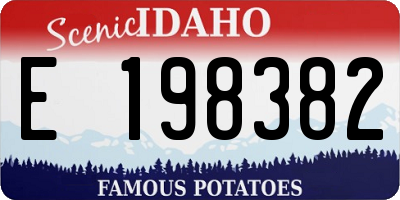 ID license plate E198382